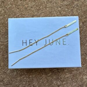 NEW IN BOX Hey June 14K Gold Filled Backdrop Threader Earrings